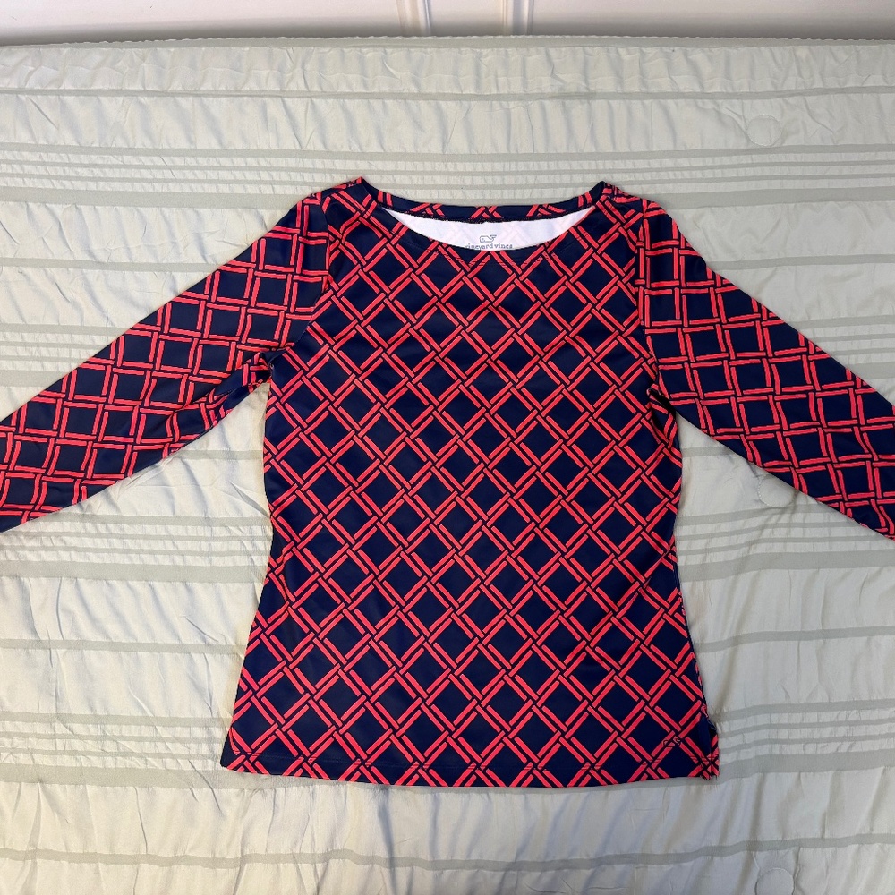 Vineyard Vines - Women’s Navy/Red  Long-Sleeve Top – Size S
